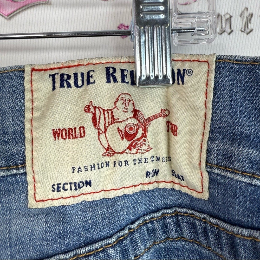 True Religion jeans pants Ricky relaxed straight Blue bottoms Jeans logos - Picture 7 of 16